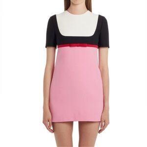 Valentino Colorblock Crepe Couture Minidress Size 36